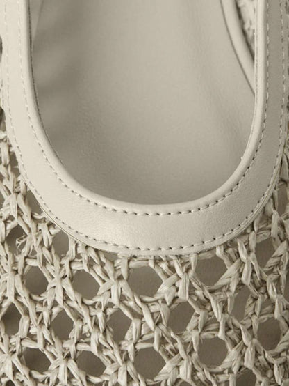 Nöista Bruine geweven sandalen met gekruiste bandjes, ontworpen met delicate mesh-bovenkant en verstelbare bandjes, ademend en comfortabel, retrostijl voor lente-uitjes en zomerse banketten.