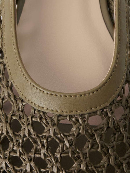 Nöista Bruine geweven sandalen met gekruiste bandjes, ontworpen met delicate mesh-bovenkant en verstelbare bandjes, ademend en comfortabel, retrostijl voor lente-uitjes en zomerse banketten.