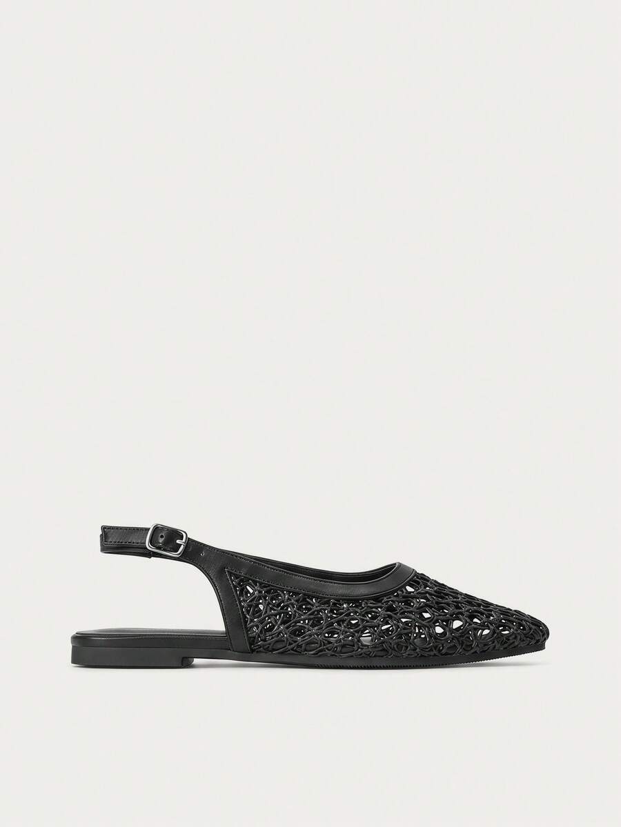 Nöista Bruine geweven sandalen met gekruiste bandjes, ontworpen met delicate mesh-bovenkant en verstelbare bandjes, ademend en comfortabel, retrostijl voor lente-uitjes en zomerse banketten.