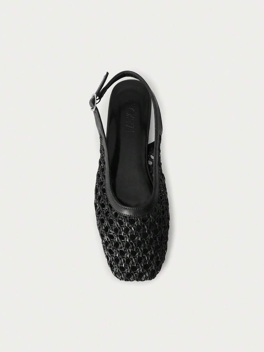 Nöista Bruine geweven sandalen met gekruiste bandjes, ontworpen met delicate mesh-bovenkant en verstelbare bandjes, ademend en comfortabel, retrostijl voor lente-uitjes en zomerse banketten.