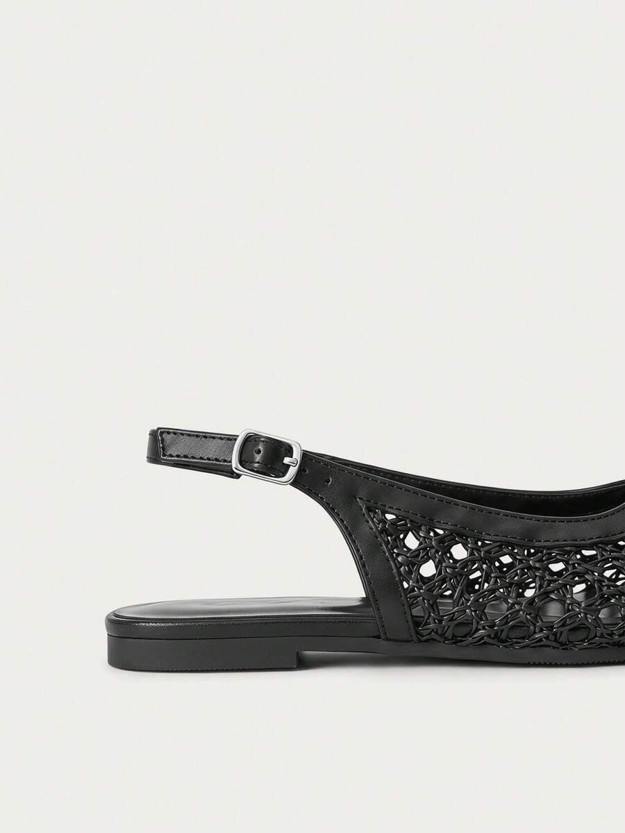 Nöista Bruine geweven sandalen met gekruiste bandjes, ontworpen met delicate mesh-bovenkant en verstelbare bandjes, ademend en comfortabel, retrostijl voor lente-uitjes en zomerse banketten.
