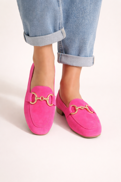 Dames mocassins met metalen details en klassieke platte zool - Elira