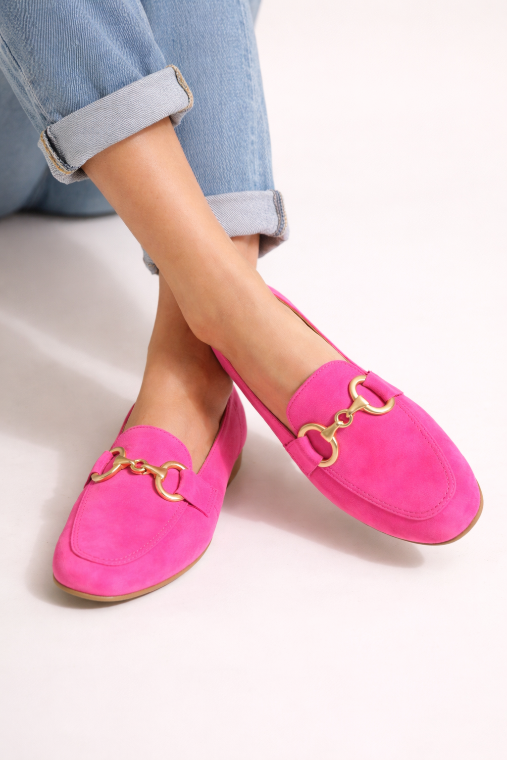 Dames mocassins met metalen details en klassieke platte zool - Elira
