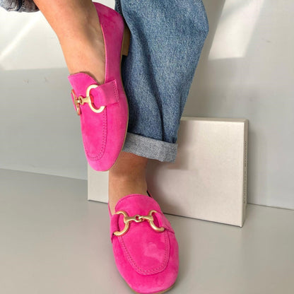 Dames mocassins met metalen details en klassieke platte zool - Elira