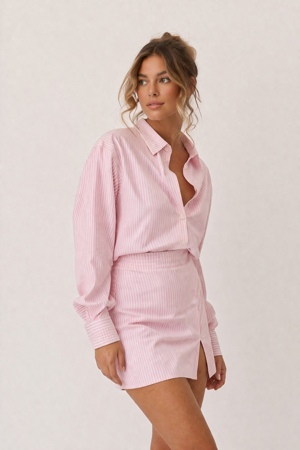 Dameshemd en rok in gestreepte urban stijl - Ximena
