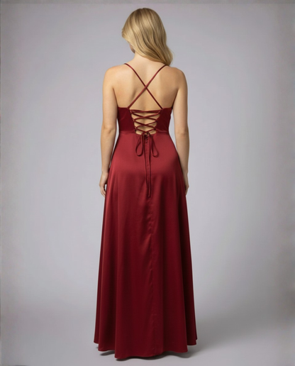 Maxi Jurk Dames Beinschlitz Elegant Casual Herfst